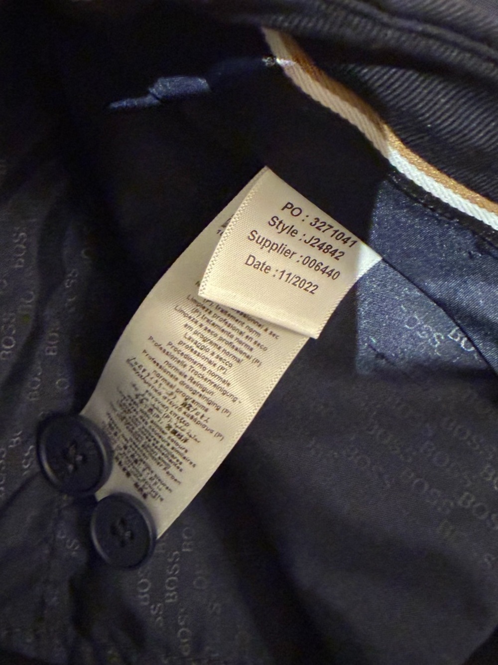 BOSS boys Navy slacks Dress Pants - Picture 5 of 6